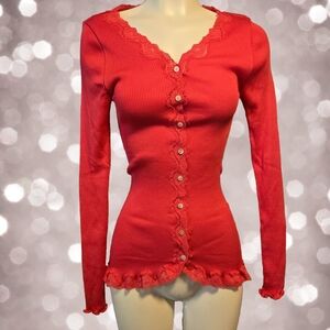 Rosemunde Silk‎ & Cotton Cardigan - Size Large